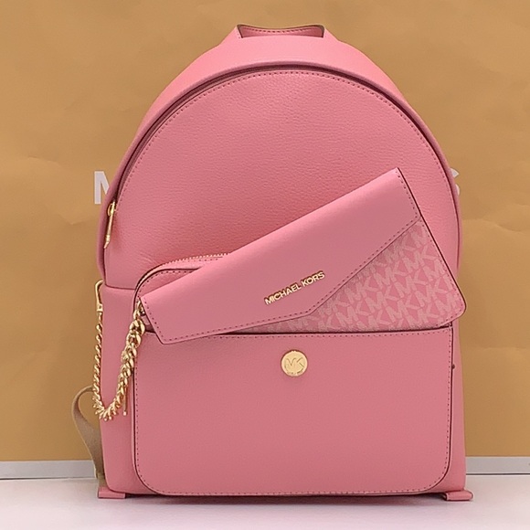 MICHAEL KORS Maisie Medium Pebbled Leather 2-in-1 Backpack CARNATION COL… - Picture 4 of 16